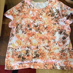 Women’s top multi color peach/ tan and white